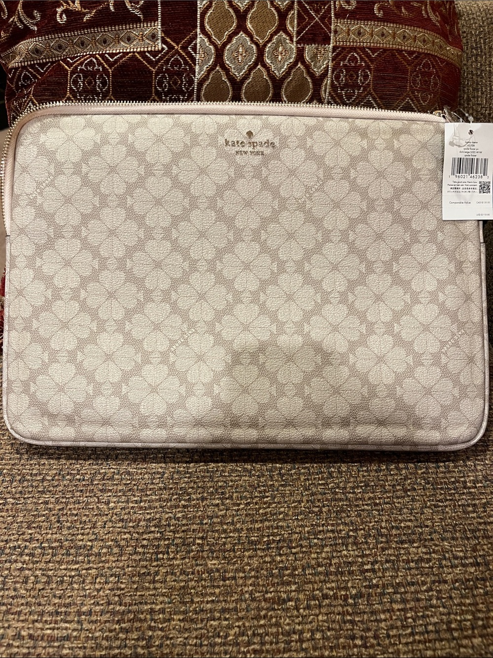 kate spade Cream Floral Logo Laptop Sleeve